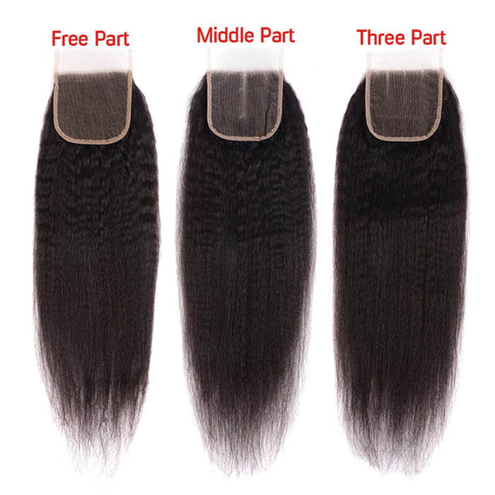 Kinky Straight Ear By Ear Transparent Lace Frontal Yaki Straight Virgin Human Hair