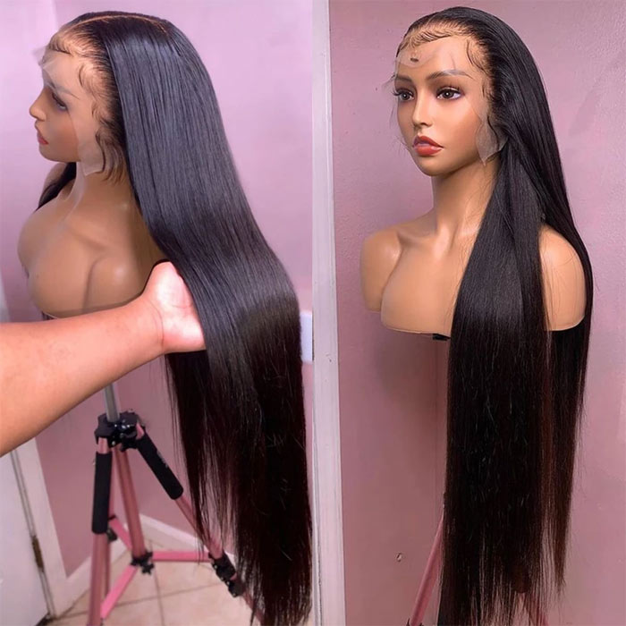 360 Lace Frontal Wig Silky Bone Straight 16"-30" Transparent Lace Front Wigs Human Hair