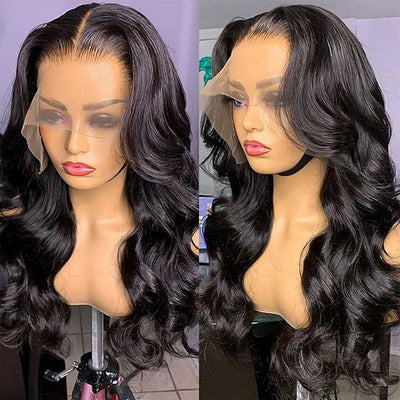 Body Wave 13x6 HD Transparent Lace Front Wig Virgin Human Hair for Women