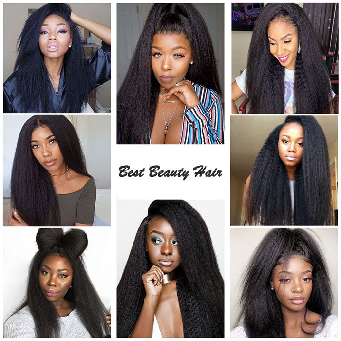 Kinky Straight U Part Wigs Virgin Human Hair For Women Flash Deal