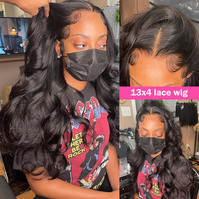 Body Wave 13x6 HD Transparent Lace Front Wig Virgin Human Hair for Women