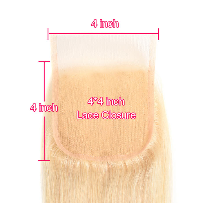Body Wave Transparent Lace Closure Pre Plucked Honey Blonde Color 613 Free/Middle/Three Part
