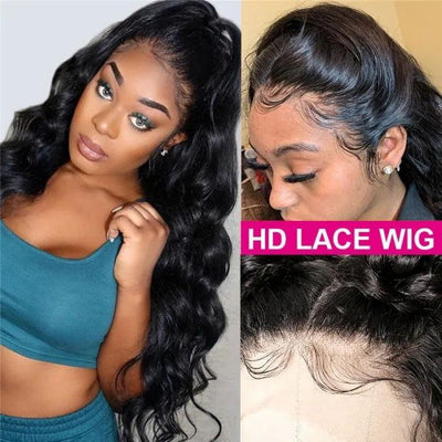 5x5 HD Lace Closure Wig Body Wave 150% 180% Density Virgin Human Hair Wigs Melt All Skin