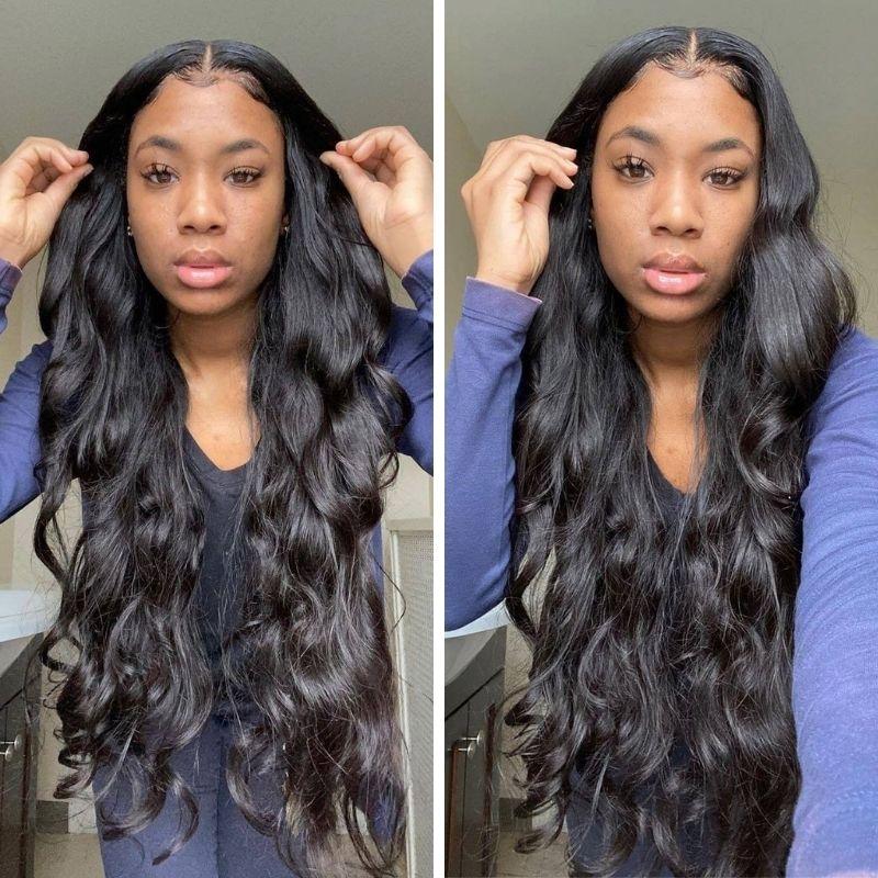 5x5 HD Lace Closure Wig Body Wave 150% 180% Density Virgin Human Hair Wigs Melt All Skin