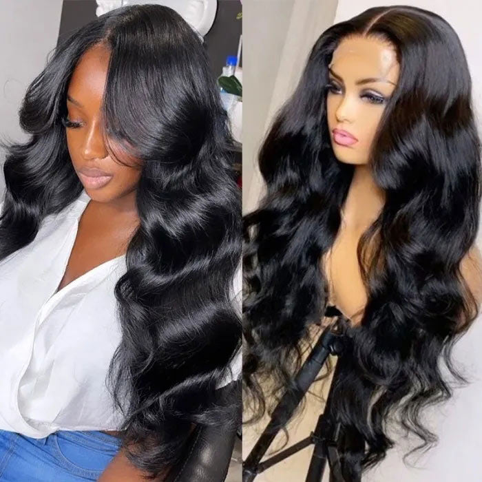 5x5 HD Lace Closure Wig Body Wave 150% 180% Density Virgin Human Hair Wigs Melt All Skin