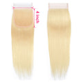 613 Honey Blonde Transparent Lace Closure Straight Free/Middle/Three Part You Can Choose