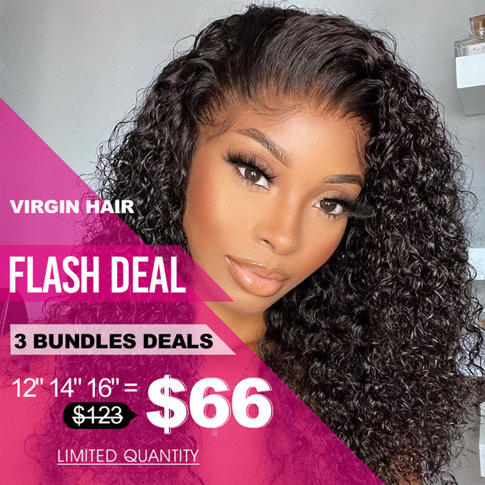 3 Bundles Virgin Human Hair Weave Low to $66 Flash Deals