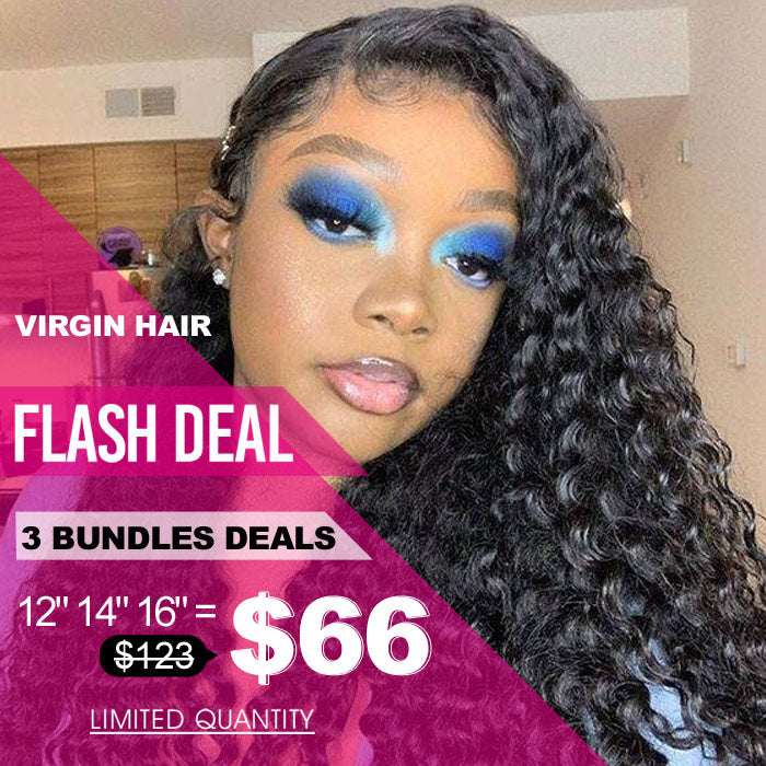 3 Bundles Virgin Human Hair Weave Low to $66 Flash Deals