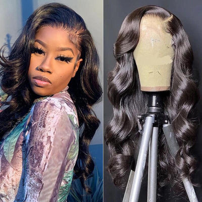 Body Wave 13x6 Lace Front Wig Human Hair Pre Plucked 12"-32" Transparent Lace Long Wigs for Women