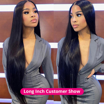 Bone Straight 4x4 HD Lace Closure Wig Virgin Human Hair Pre Plucked 10" to 32 Inches