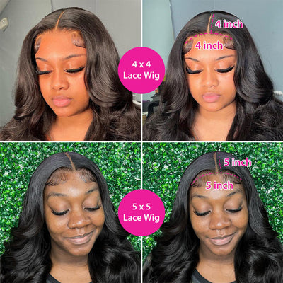 HD Lace Closure Wig Virgin Human Hair Pre Plucked 4x4 or 5x5 Transparent Lace Wigs