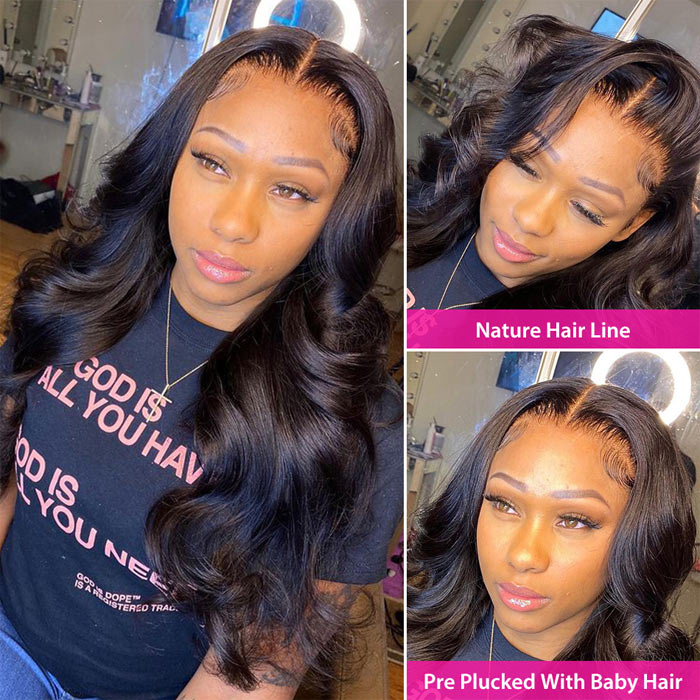 HD Lace Closure Wig Virgin Human Hair Pre Plucked 4x4 or 5x5 Transparent Lace Wigs