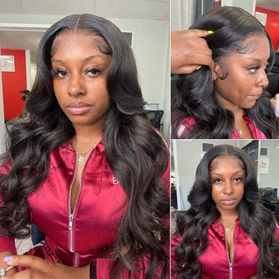 Body Wave 13x6 HD Transparent Lace Front Wig Virgin Human Hair for Women