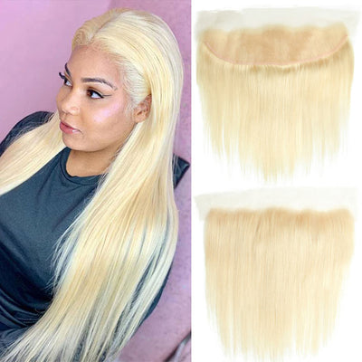 Silky Straight 13x4 Lace Frontal Honey Blonde Color 613 Virgin Human Hair