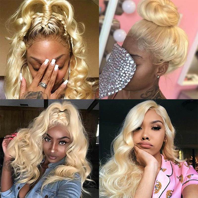 5x5 HD Lace Closure Wig Honey Blonde 613 Body Wave 4x4 Lace Closure Wig Pre Plucked