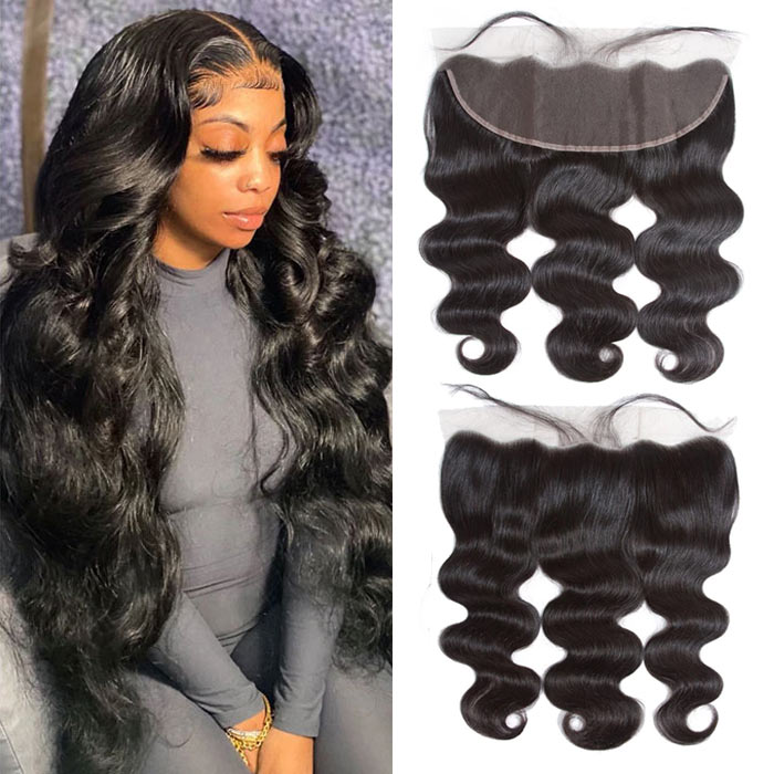 Best Beauty Body Wave Hair Bundles with Transparent Lace Frontal Pre Plucked with Baby Hair