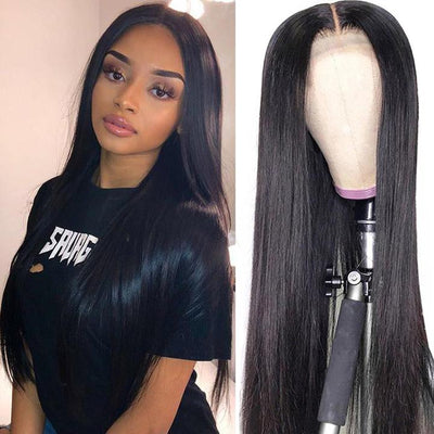 Best Beauty 4x4 Lace Closure Wig Pre Plucked Bone Straight 150% or 180% Density Virgin Human Hair