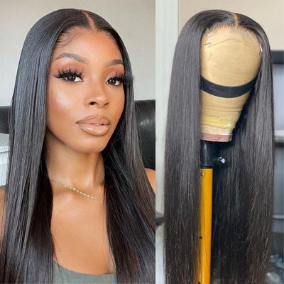 Best Beauty 4x4 Lace Closure Wig Pre Plucked Bone Straight 150% or 180% Density Virgin Human Hair