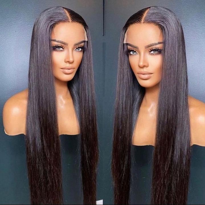 Best Beauty 4x4 Lace Closure Wig Pre Plucked Bone Straight 150% or 180% Density Virgin Human Hair