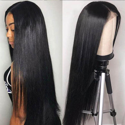 Best Beauty 4x4 Lace Closure Wig Pre Plucked Bone Straight 150% or 180% Density Virgin Human Hair