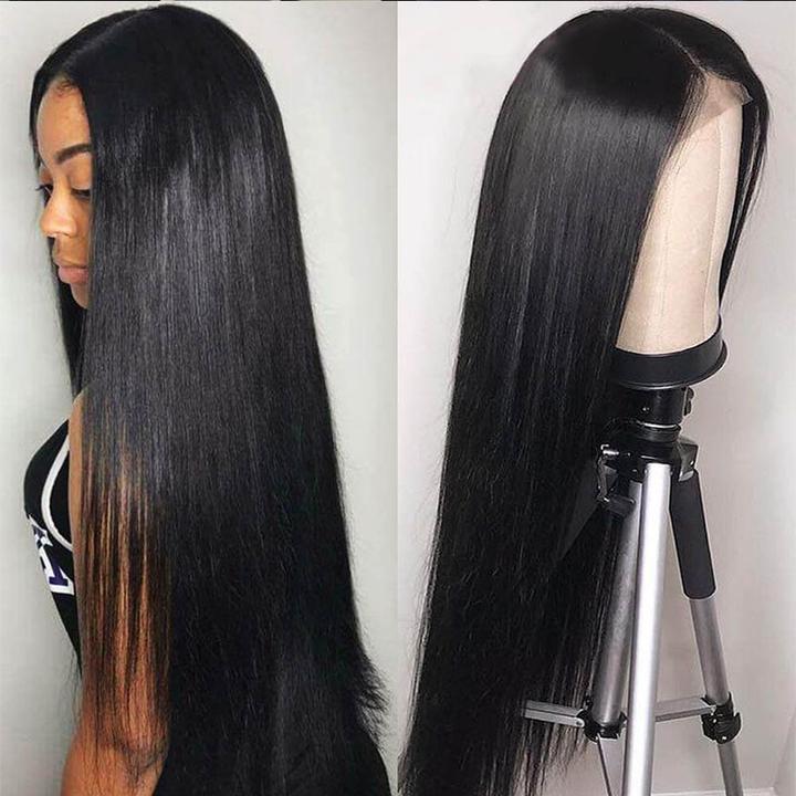 Best Beauty 4x4 Lace Closure Wig Pre Plucked Bone Straight 150% or 180% Density Virgin Human Hair