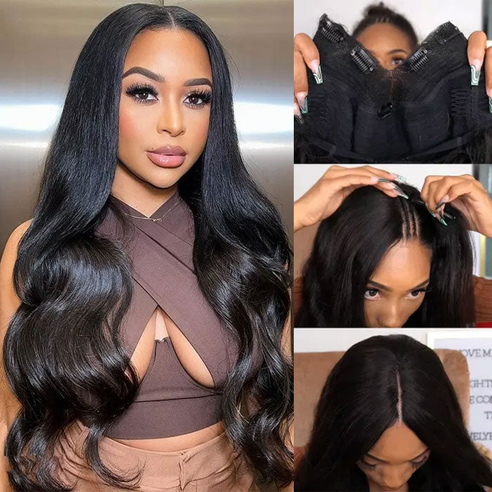 Best Beauty Hair Body Wave V / U Part Wig Virgin Human Hair 180% Density