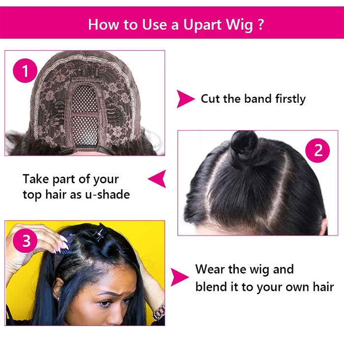 Best Beauty Hair Body Wave V / U Part Wig Virgin Human Hair 180% Density