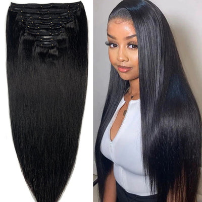 Best Beauty Hair Straight Clip In Virgin Human Hair Extensions for Women