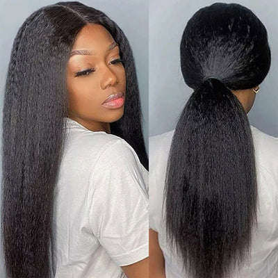 Best Beauty Hair V Part Wig Human Hair Yaki Kinky Straight U Part Wig No Leave Out