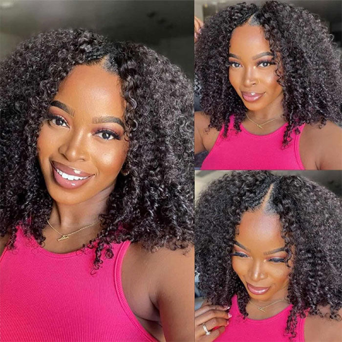 Best Beauty Hair V Part Wig Kinky Curly Virgin Human Hair U Part Wig Beginner Friendly