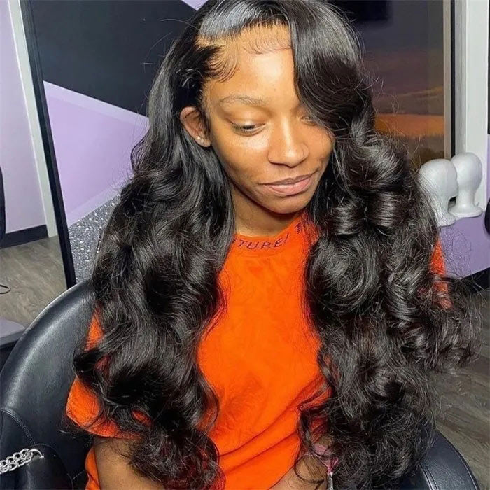 Body Wave 13x4 HD Lace Frontal Wig Pre Plucked Virgin Human Hair for Women