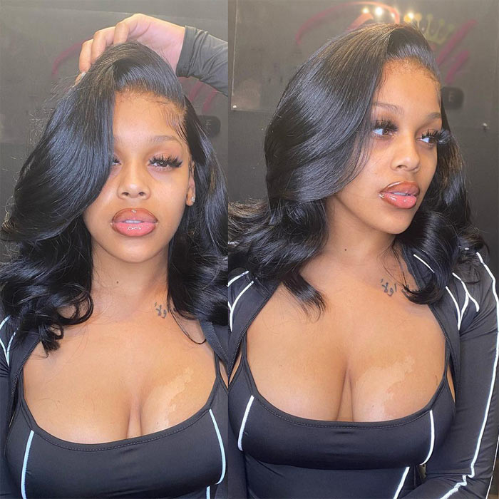 Body Wave Short Bob 4x4 Lace Closure Wig Virgin Human Hair