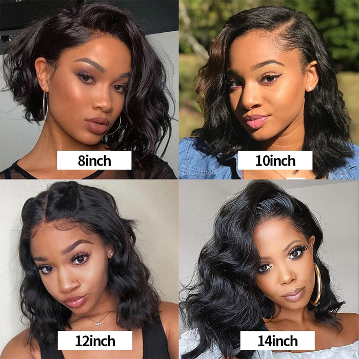 Body Wave Short Bob 4x4 Lace Closure Wig Virgin Human Hair