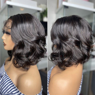 Body Wave Short Bob 4x4 Lace Closure Wig Virgin Human Hair