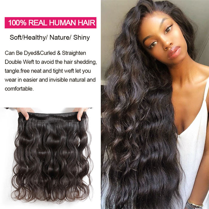 Best Beauty Body Wave Hair Bundles with Transparent Lace Frontal Pre Plucked with Baby Hair