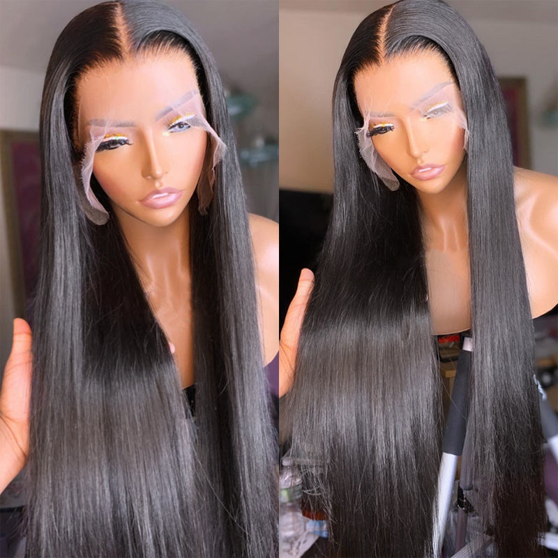 Bone Straight HD Transparent Lace Closure and Frontal Wigs Virgin Human Hair Flash Sale