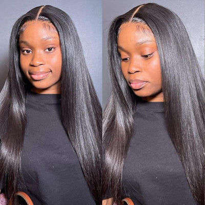 Bone Straight 13x4 Transparent Lace Frontal Wig Pre Plucked 12" to 32 Inches 150% or 180% Density