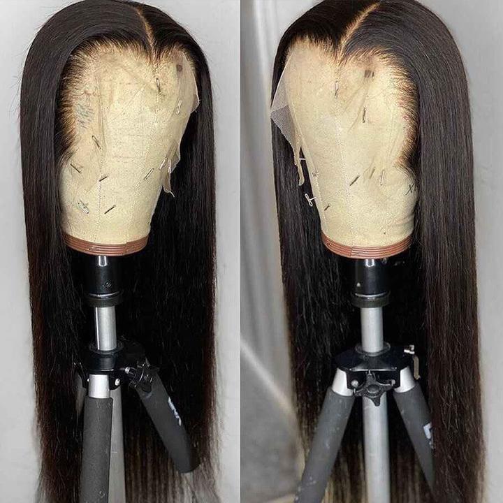 Bone Straight 13x4 Transparent Lace Frontal Wig Pre Plucked 12" to 32 Inches 150% or 180% Density