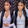 Bone Straight 13x4 Transparent Lace Frontal Wig Pre Plucked 12" to 32 Inches 150% or 180% Density