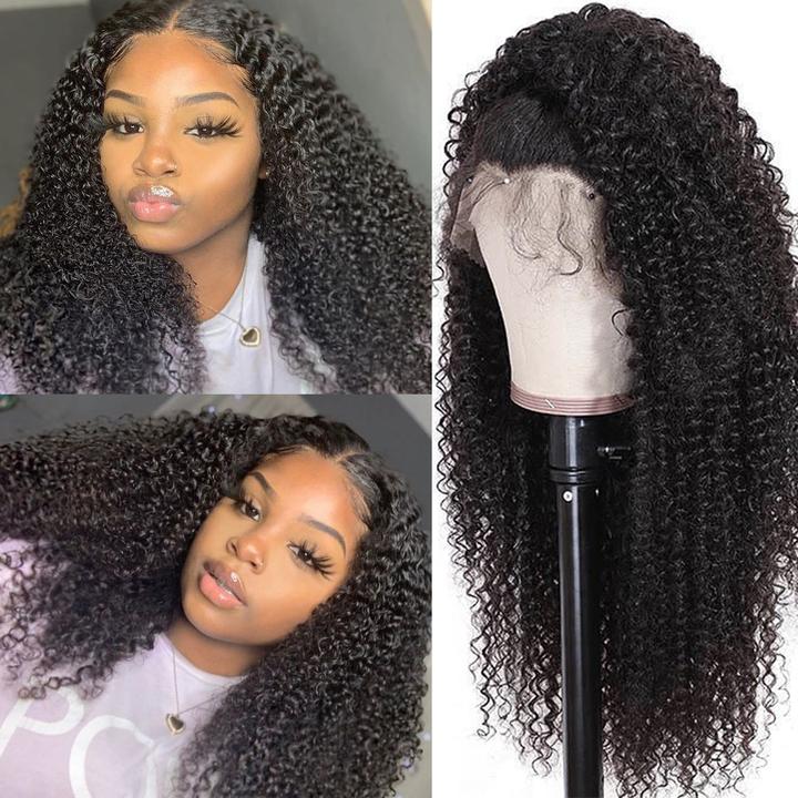 Bouncy Curl Lace Front Wig with Baby Hair 100% Virgin Human Hair 13x4 Lace Frontal Wigs Jerry Curl