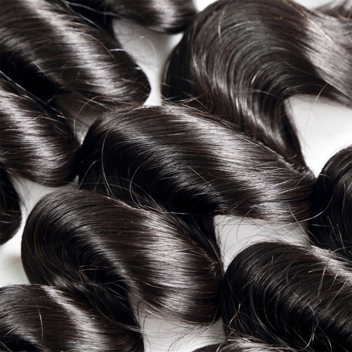 Bouncy Loose Wave Hair Bundles 8" to 40 Inches Natural Color Virgin Human Hair Weave Extensions