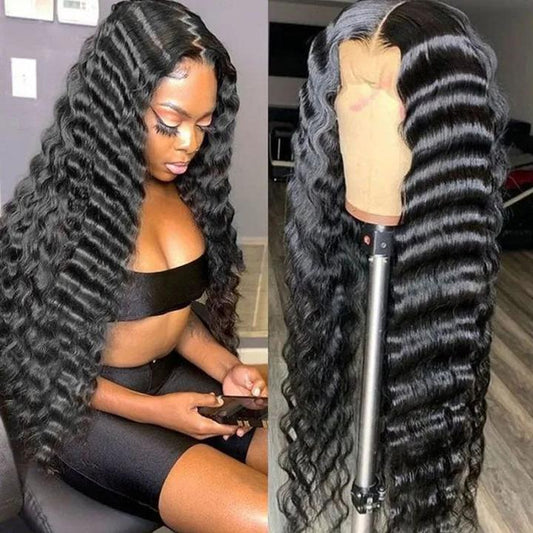 Brazilian Lace Front Wig Loose Deep Wave Virgin Human Hair 13x4 Transparent Lace Frontal Wigs