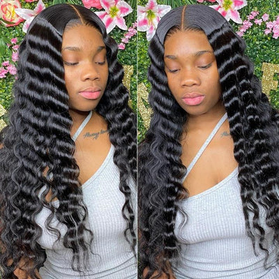 Brazilian Lace Front Wig Loose Deep Wave Virgin Human Hair 13x4 Transparent Lace Frontal Wigs