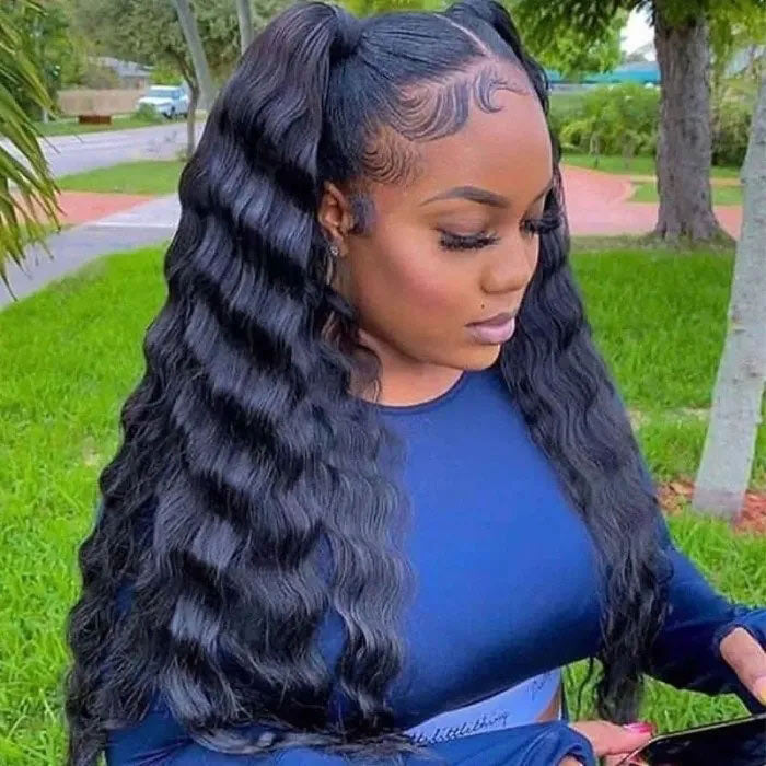 Brazilian Lace Front Wig Loose Deep Wave Virgin Human Hair 13x4 Transparent Lace Frontal Wigs