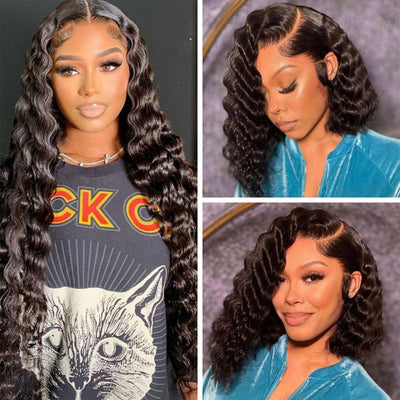 Brazilian Lace Front Wig Loose Deep Wave Virgin Human Hair 13x4 Transparent Lace Frontal Wigs