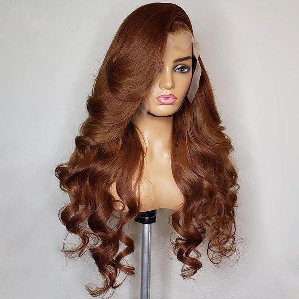 Chocolate Brown Transparent Lace Frontal Wig Best Beauty Hair Flash Sale