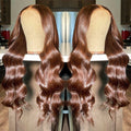 Chocolate Brown Transparent Lace Frontal Wig Best Beauty Hair Flash Sale
