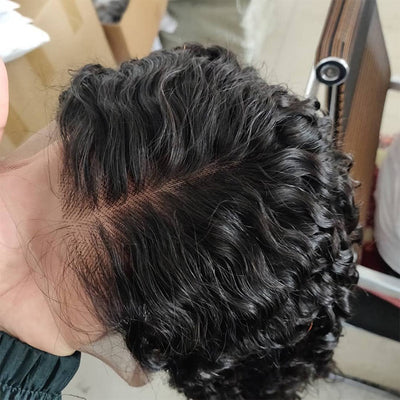 Deep Curly Bob Lace Front Wig Virgin Human Hair Short Lace Closure Wigs