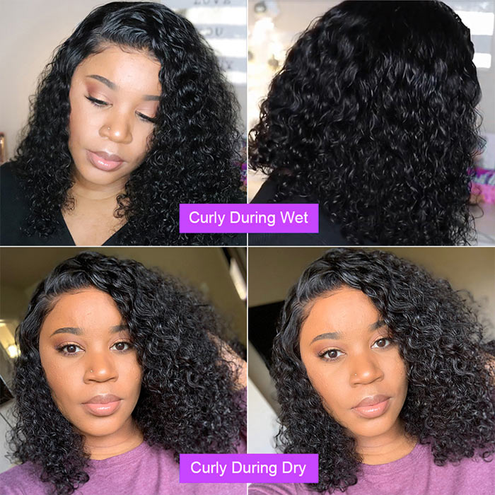 Curly Lace Frontal Wig Human Hair Best Beauty Short Bob Lace Closure Wig for Women