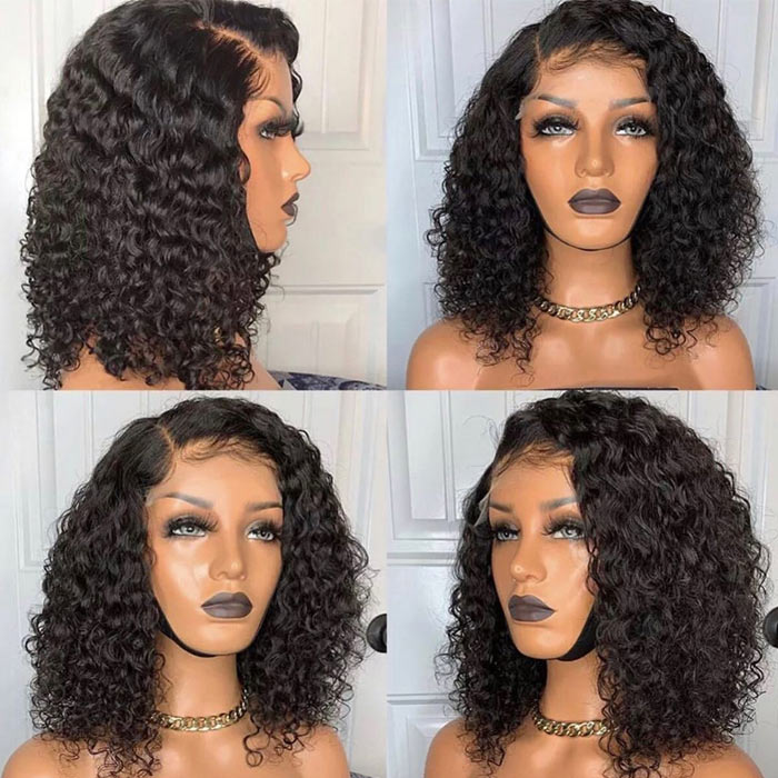 Curly Lace Frontal Wig Human Hair Best Beauty Short Bob Lace Closure Wig for Women